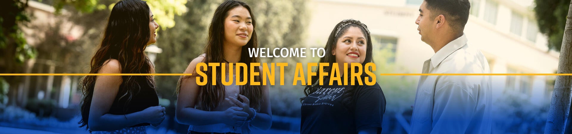 A header image that says "Student Affairs" with a picture of some students smiling.