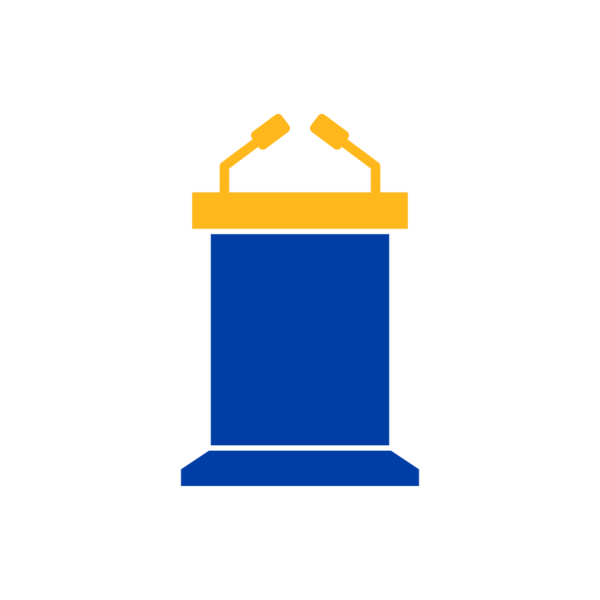 Blue & Gold Podium Icon