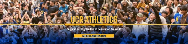 A header saying Highlander Athletics and a picture from a basketball game.